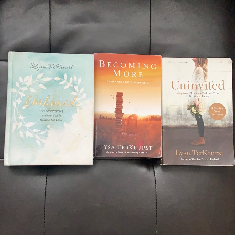 Lysa TerKeurst books: Embraced, Univited, and Becoming More
